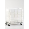 CARRELLO INOX PORTA CASSETTE CM 60x40
