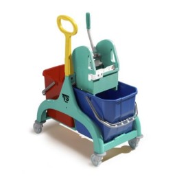 CARRELLO PULIZIE CON SECCHI 25+25 LT COMPLETO DI STRIZZO