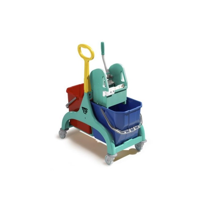 CARRELLO PULIZIE CON SECCHI 25+25 LT COMPLETO DI STRIZZO