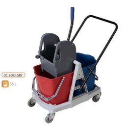 CARRELLO PULIZIE DOPPIO SECCHIO E STRIZZATOIO PROBBAX DUO Lt 36