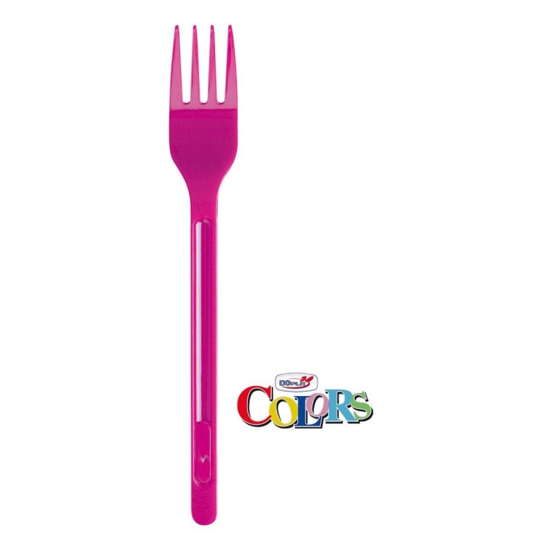 FORCHETTA PLASTICA DOPLA Pz 20 FUCSIA
