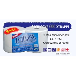 CARTA MANI ASCIUGONE 600 STRAPPI 2 ROTOLI
