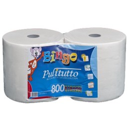 CARTA MANI PULITUTTO BINGO 800 STRAPPI 2 ROTOLI