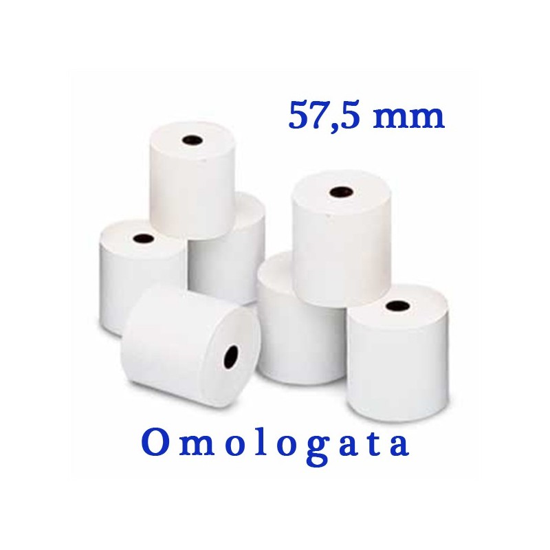CARTA TERMICA FISCALE OMOLOGATA 57,5 MM x 30 MT PER REGISTRATORE