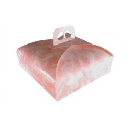CARTONE PORTA TORTA ROSA CM 42