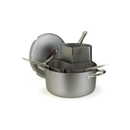 CASSERUOLA ALLUMINIO CON 3 COLAPASTA A SPICCHIO E COPERCHIO CM 38