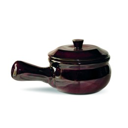 CASSERUOLA PORCELLANA CON COPERCHIO CM 10,5 MARRONE