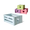CASSETTA IN LEGNO COLORATA CM 26x16x12 H A CUORI