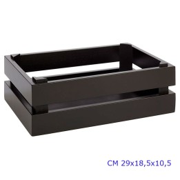 CASSETTA IN LEGNO DI ACACIA CM 29x18,5x10,5 H NERA