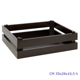 CASSETTA IN LEGNO DI ACACIA CM 35x29x10,5 H NERA