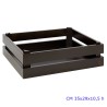 CASSETTA IN LEGNO DI ACACIA CM 35x29x10,5 H NERA