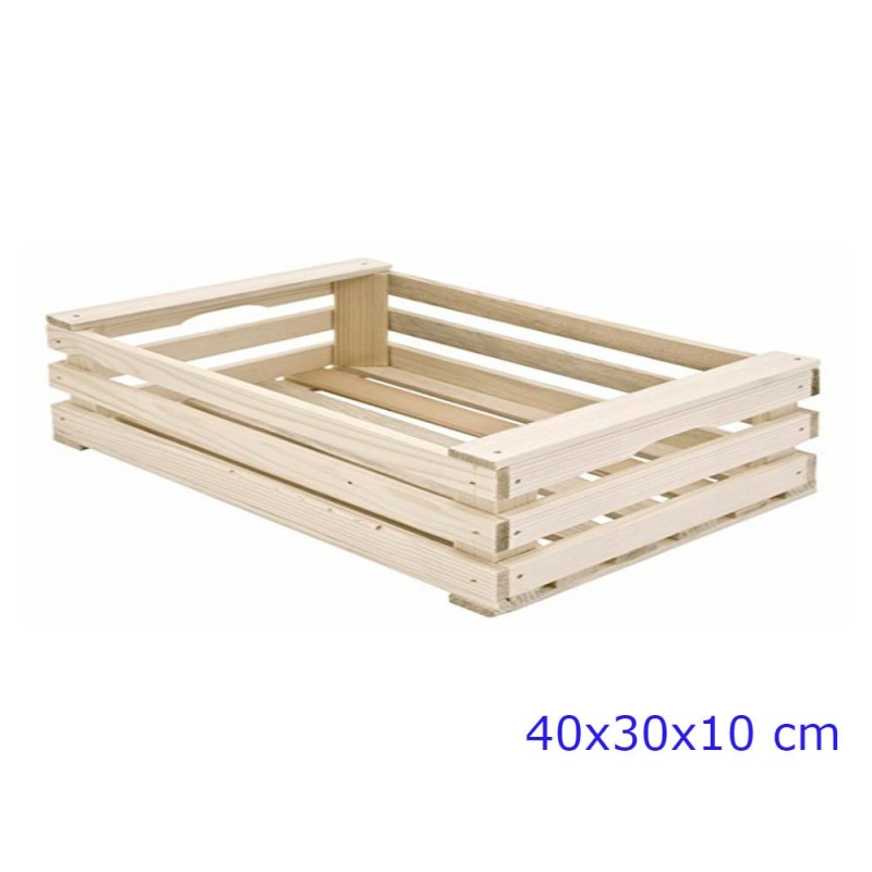 CASSETTA IN LEGNO NATURALE DI ABETE CM 40x30x10 H