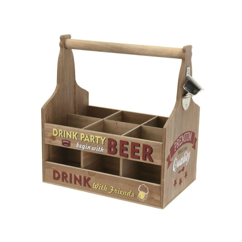 CASSETTA IN LEGNO PORTA BOTTIGLIE BIRRA 6 POSTI