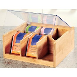 CASSETTA PORTA BUSTINE DI TE' BAMBU' A 6 SCOMPARTI ESPOSITORE
