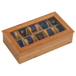 Scatola Porta Tè Bambù 10 Scomparti - Contenitori | RagStore