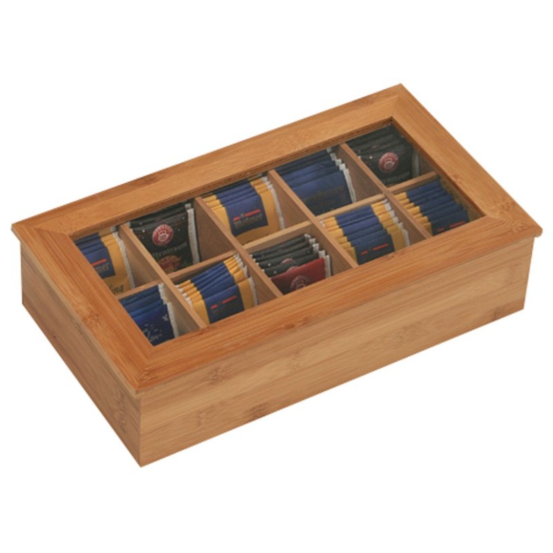 Scatola Porta Tè Bambù 10 Scomparti - Contenitori | RagStore