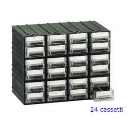 Cassettiera in plastica a 24 cassetti trasparenti - componibile porta oggetti