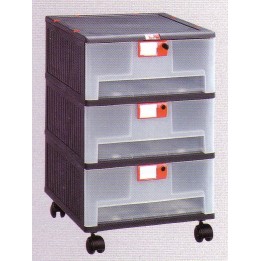 CASSETTIERA PLASTICA 3 CASSETTI CON RUOTE ART.203 R