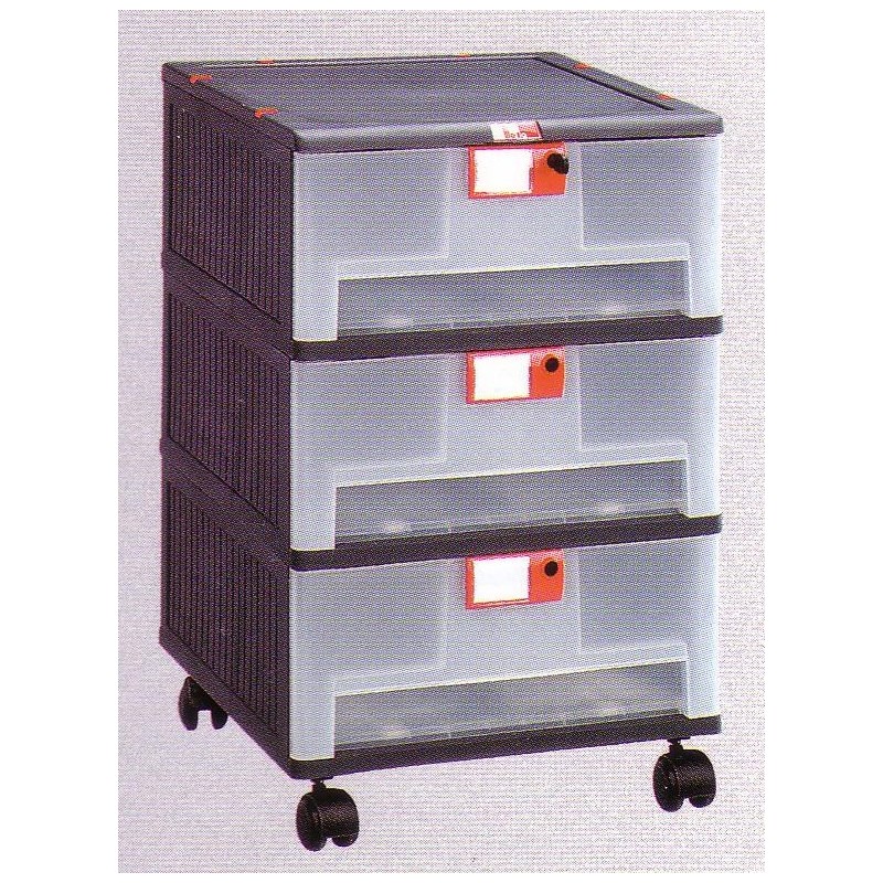 CASSETTIERA PLASTICA 3 CASSETTI CON RUOTE ART.203 R