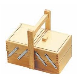 CESTINO PORTALAVORO 2 PIANI IN LEGNO NATURALE