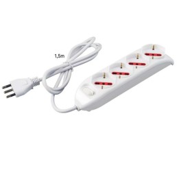 CIABATTA MULTIPRESA 4 POSTI SCHUKO CON INTERRUTTORE