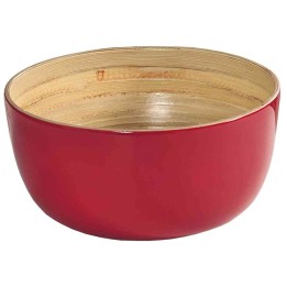 CIOTOLA INSALATIERA IN BAMBU' SMALTATO ROSSO CM 25,5