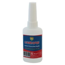 Confezione tubetto Colla Saldatutto Unirapid 50 gr su sfondo bianco