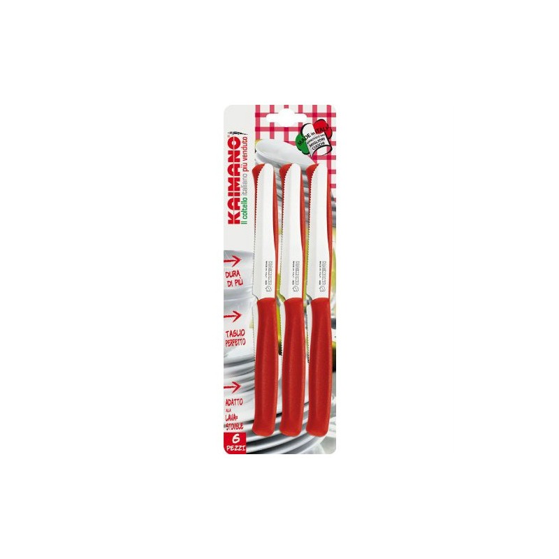 Coltelli Kaimano Dinamik 6 Pezzi Rosso – Taglio Preciso e Design Moderno