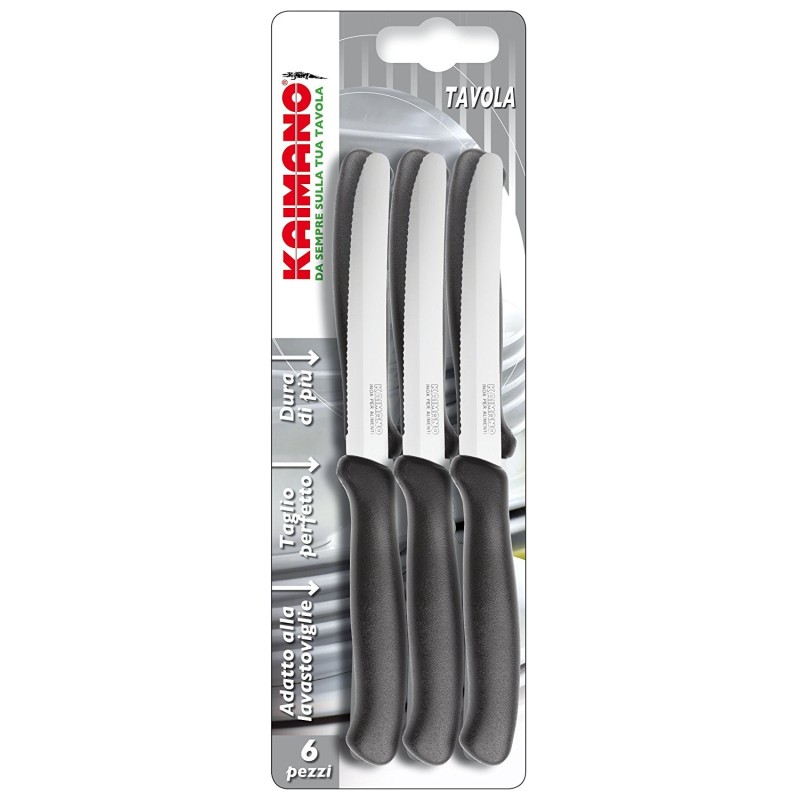 Set 6 Coltelli da Tavola Kaimano Italicus Neri | RagStore