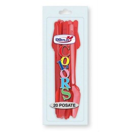 COLTELLO PLASTICA DOPLA Pz 20 ROSSO