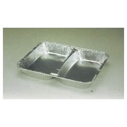 CONTENITORE ALLUMINIO RETTANGOLARE 2 SCOMPARTI SC1 x 100 Pz