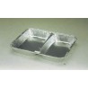 CONTENITORE ALLUMINIO RETTANGOLARE 2 SCOMPARTI SC1 x 100 Pz