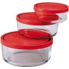 CONTENITORE FRIGO IN VETRO TONDO Pz 3 GELO BOX