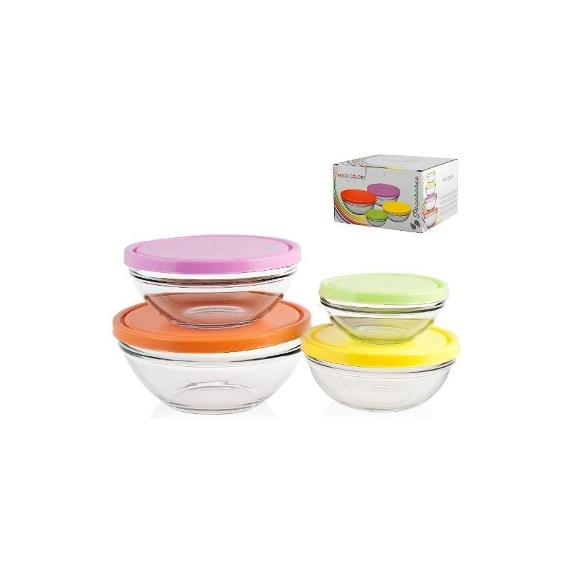 CONTENITORI IN VETRO CON COPERCHIO SNACK SET Pz 4
