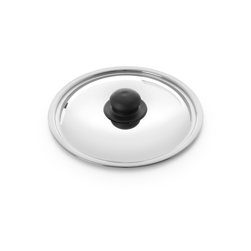 COPERCHIO INOX CM 16 CON POMELLO PLASTICA