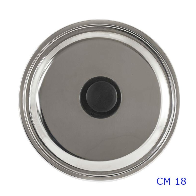 COPERCHIO INOX CM 18 CON POMELLO PLASTICA