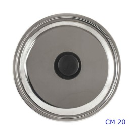COPERCHIO INOX CM 20 CON POMELLO PLASTICA