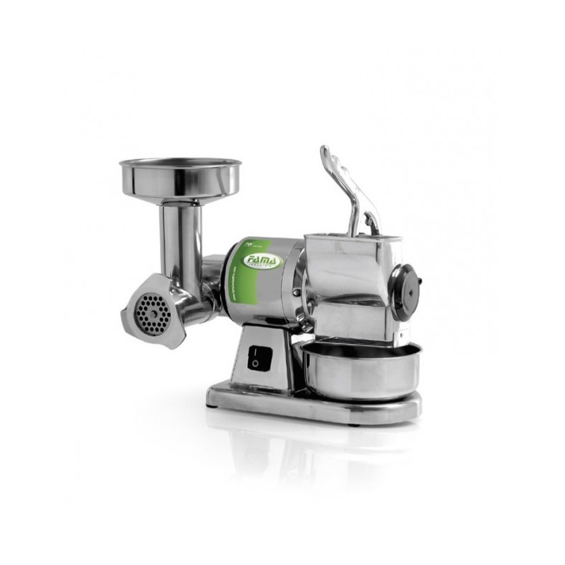 GRATTUGIA ELETTRICA COMBINATA CON TRITACARNE TG 8 ALLUMINIO