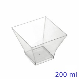 COPPETTA FINGER-FOOD QUADRATA 200 CC 12 Pz TRASPARENTE