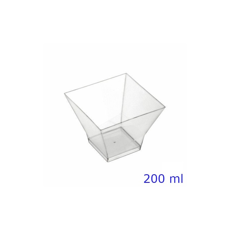 COPPETTA FINGER-FOOD QUADRATA 200 CC 12 Pz TRASPARENTE