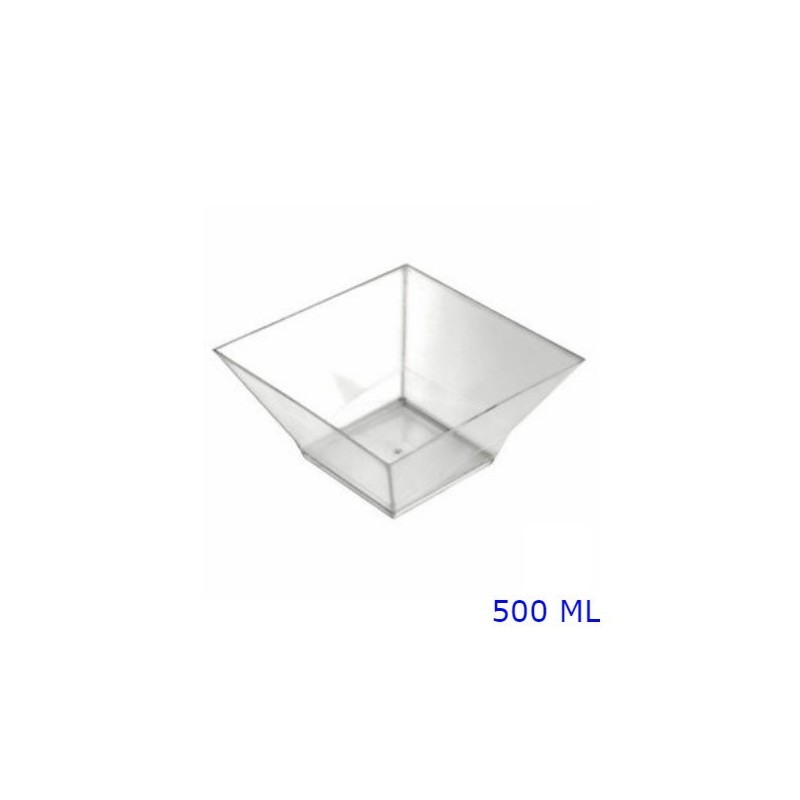 COPPETTA FINGER-FOOD QUADRATA 500 CC 10 Pz TRASPARENTE
