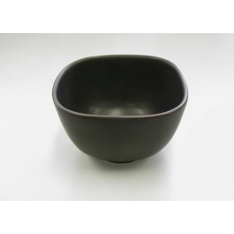 COPPETTA QUADRATA PORCELLANA NERO OPACO CM 10x10x9,5 H