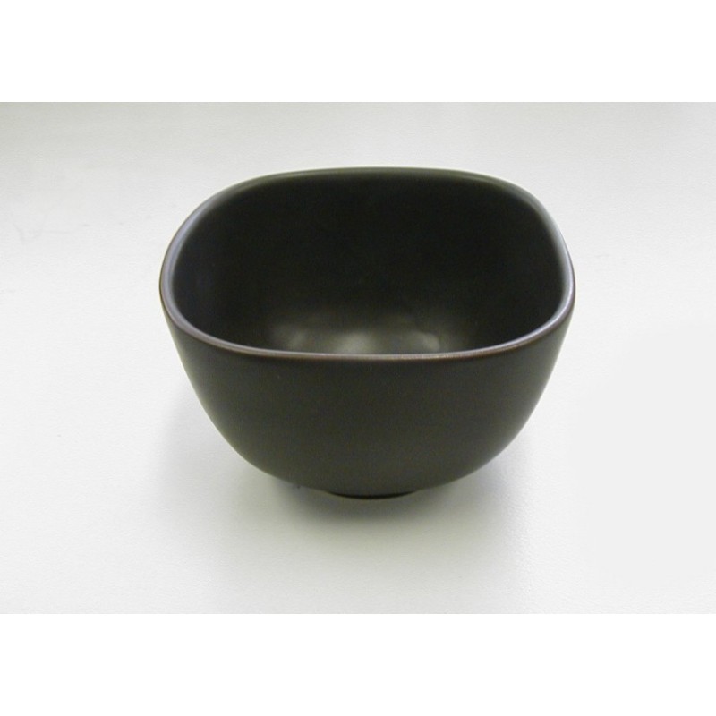 COPPETTA QUADRATA PORCELLANA NERO OPACO CM 10x10x9,5 H