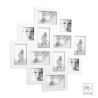 CORNICE PORTAFOTO MULTIPLA A 12 FOTO IN LEGNO BIANCO A128 CM 58x58