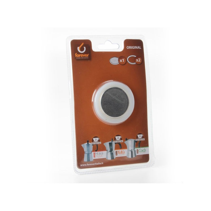 GUARNIZIONE CAFFETTIERA FOREVER 2Tz 2 Pz+FILTRO MOKA-TUTU'-COCO'
