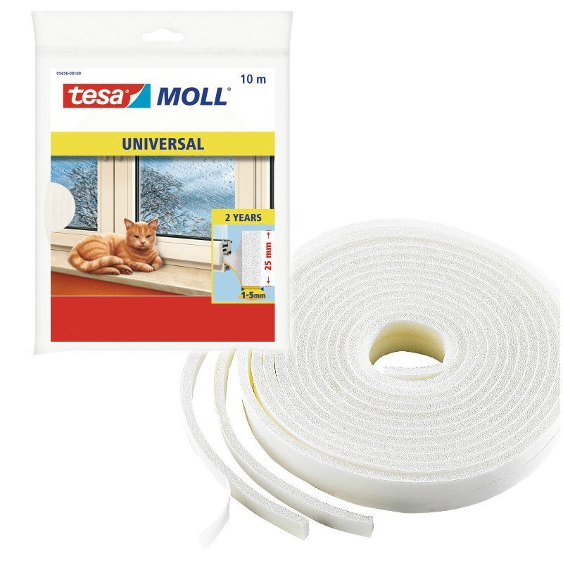 GUARNIZIONE PORTE E FINISTRE IN SCHIUMA 1-5x25 mm 10 MT BIANCO