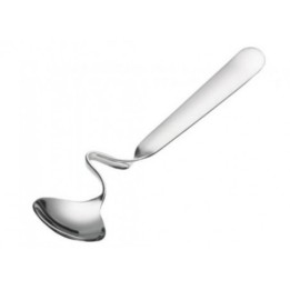 Cucchiaio miele in acciaio inox EVA cm 21 con design curvo antigoccia, ideale per barattoli e tazze