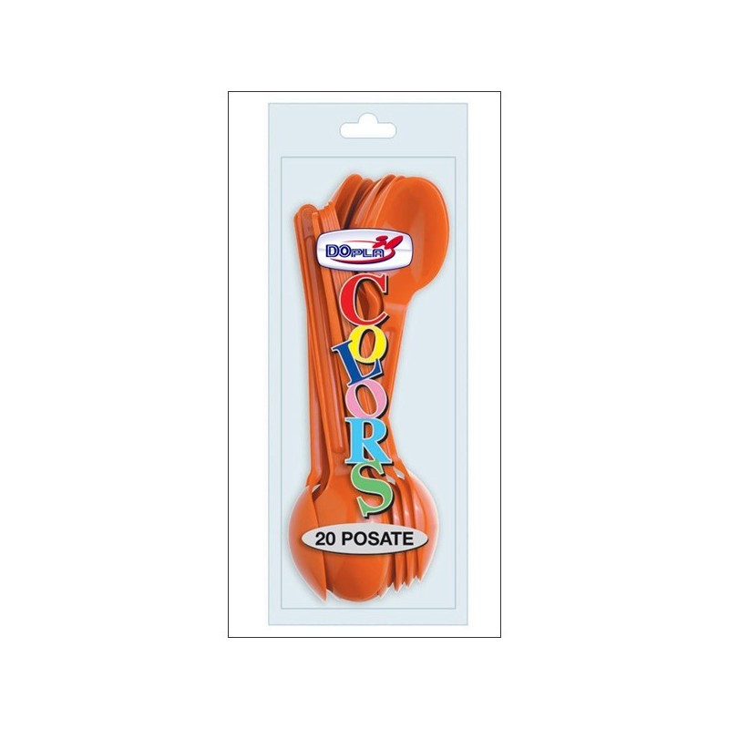 CUCCHIAIO PLASTICA DOPLA Pz 20 ARANCIONE
