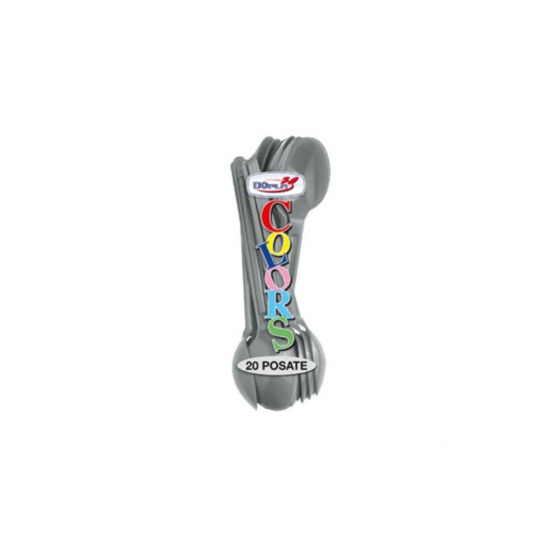 CUCCHIAIO PLASTICA DOPLA Pz 20 ARGENTO