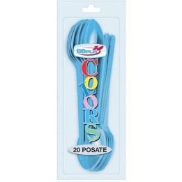 CUCCHIAIO PLASTICA DOPLA Pz 20 AZZURRO